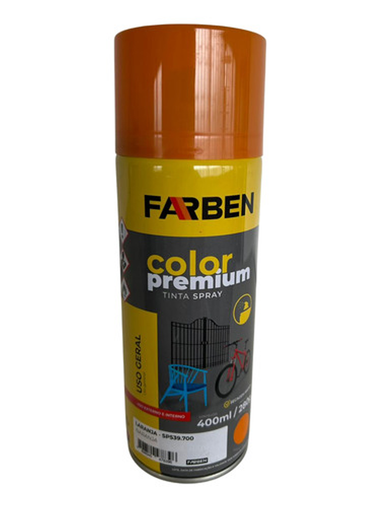 Pintura Spray Farben 400 Ml Naranja Brillante Secado Rápido 7