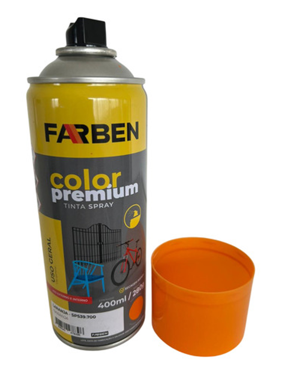 Pintura Spray Farben 400 Ml Naranja Brillante Secado Rápido 8