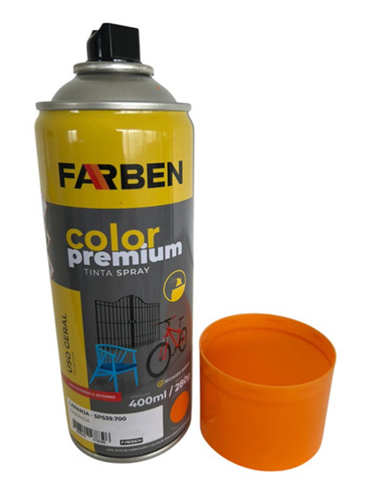 Pintura Spray Farben 400 Ml Naranja Brillante Secado Rápido 8