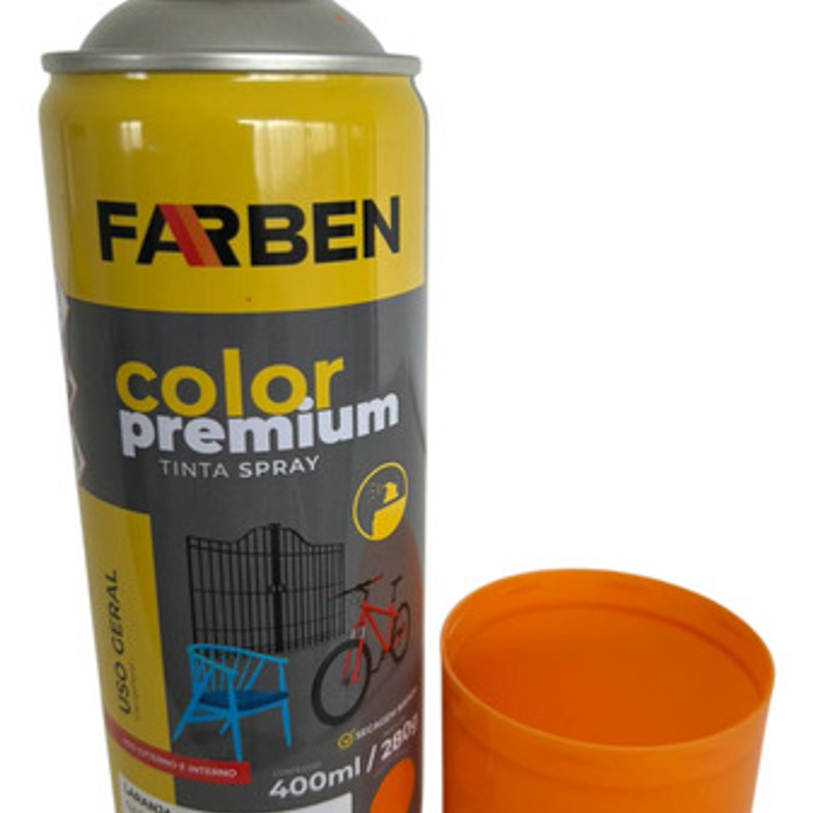 Pintura Spray Farben 400 Ml Naranja Brillante Secado Rápido 8