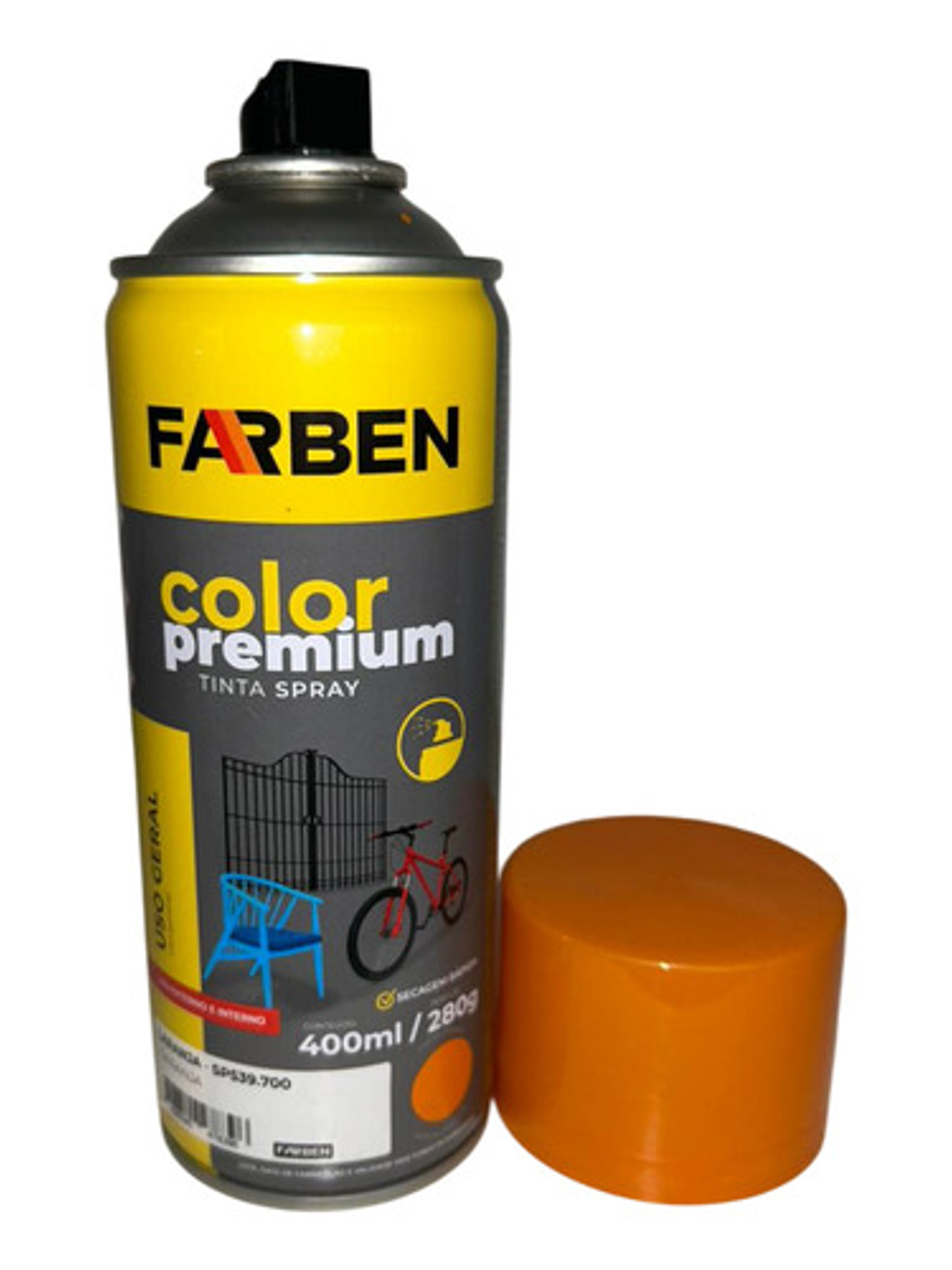 Pintura Spray Farben 400 Ml Naranja Brillante Secado Rápido 9