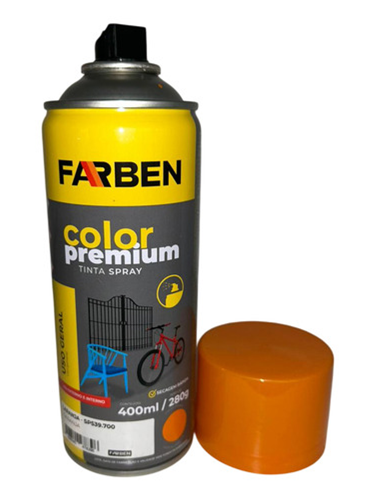 Pintura Spray Farben 400 Ml Naranja Brillante Secado Rápido 9