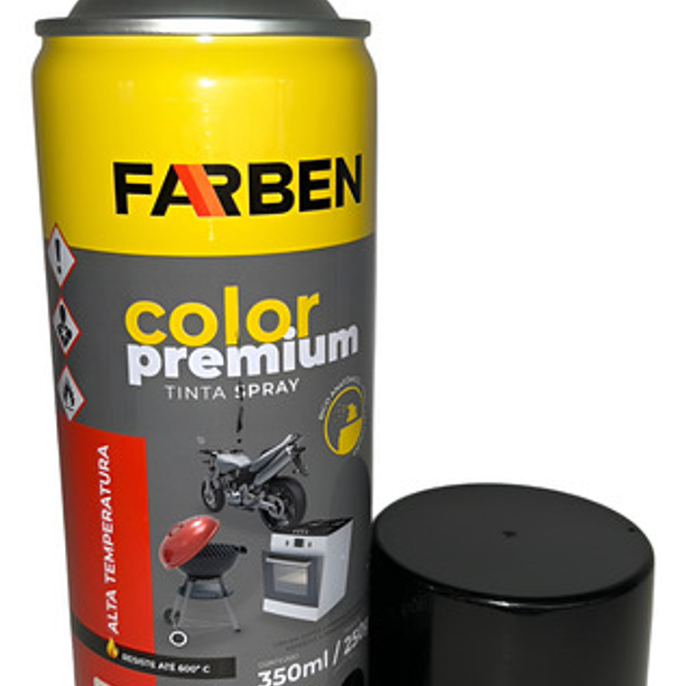 Pintura Spray Farben 350 Ml Negro Mate Para Alta Temperatura 1