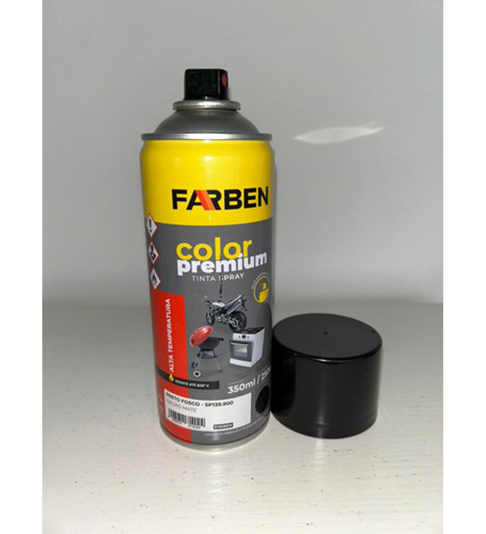 Pintura Spray Farben 350 Ml Negro Mate Para Alta Temperatura