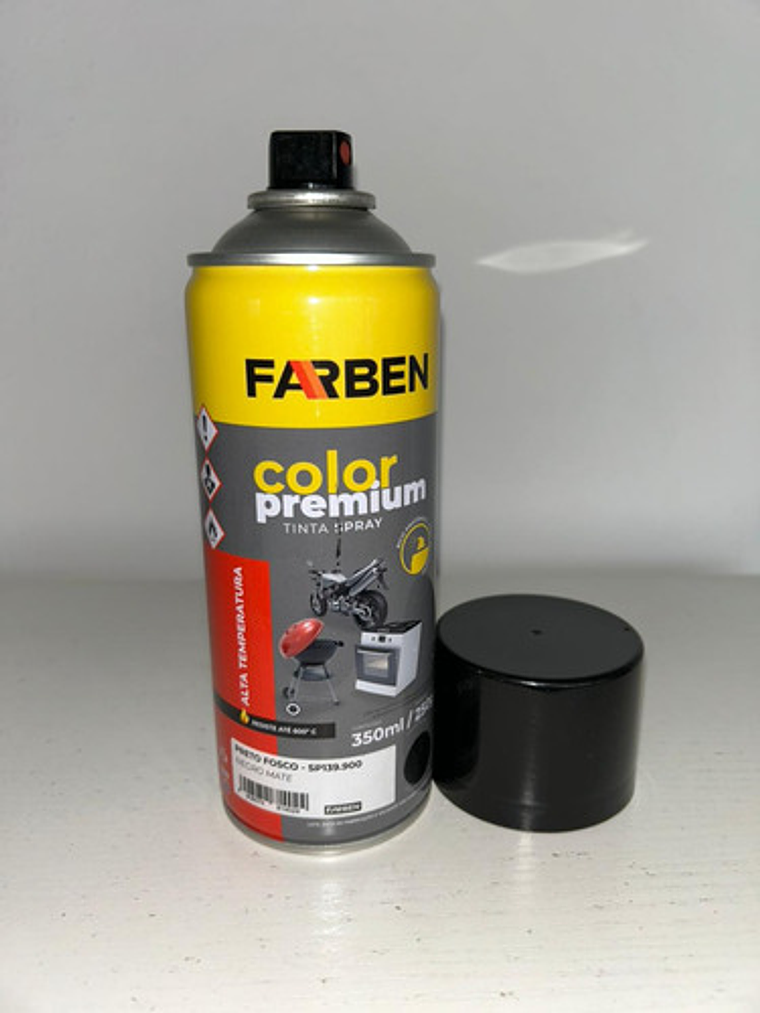Pintura Spray Farben 350 Ml Negro Mate Para Alta Temperatura 4