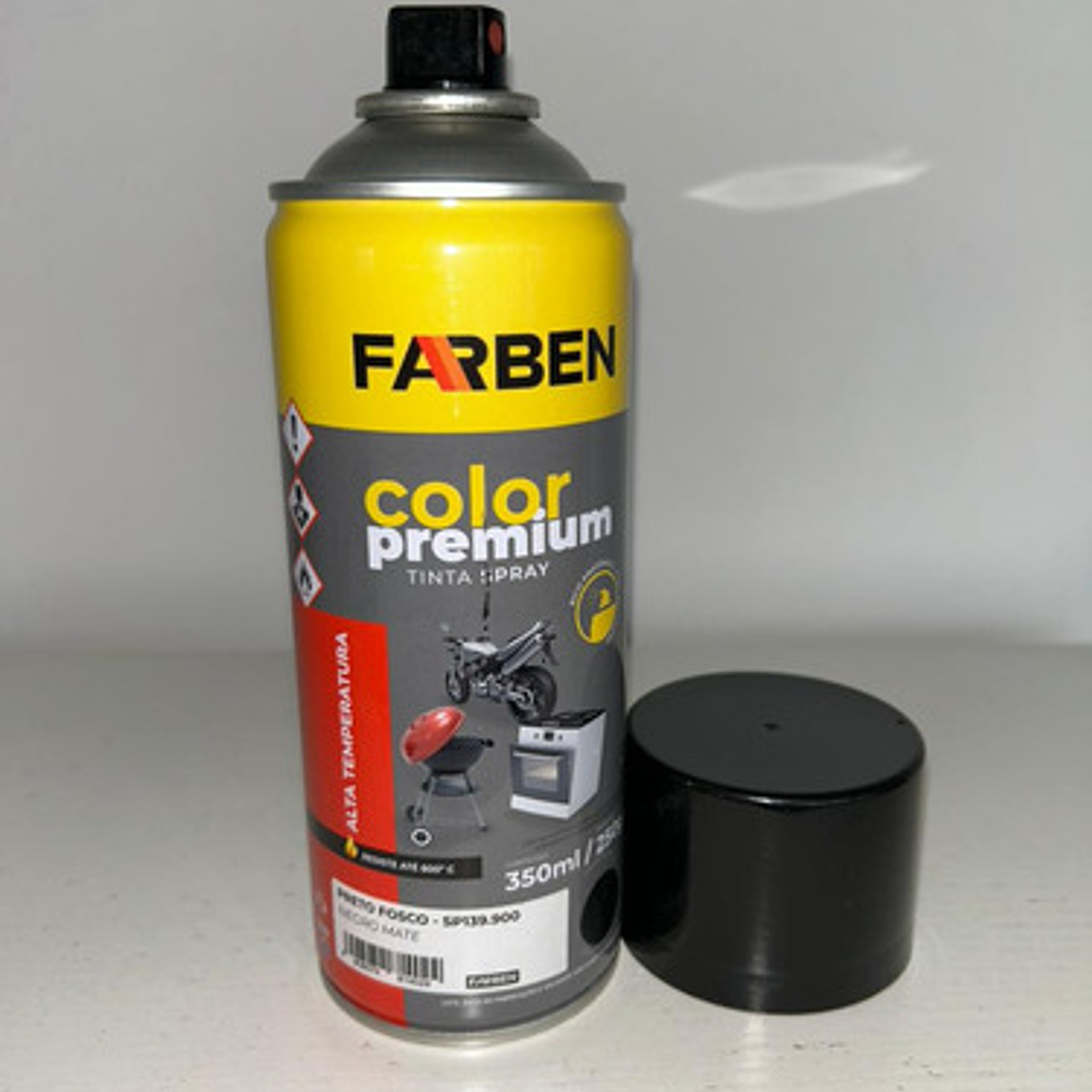 Pintura Spray Farben 350 Ml Negro Mate Para Alta Temperatura 4