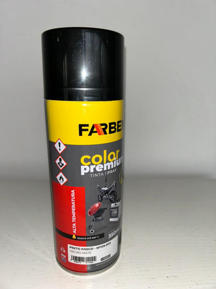 Pintura Spray Farben 350 Ml Negro Mate Para Alta Temperatura 5
