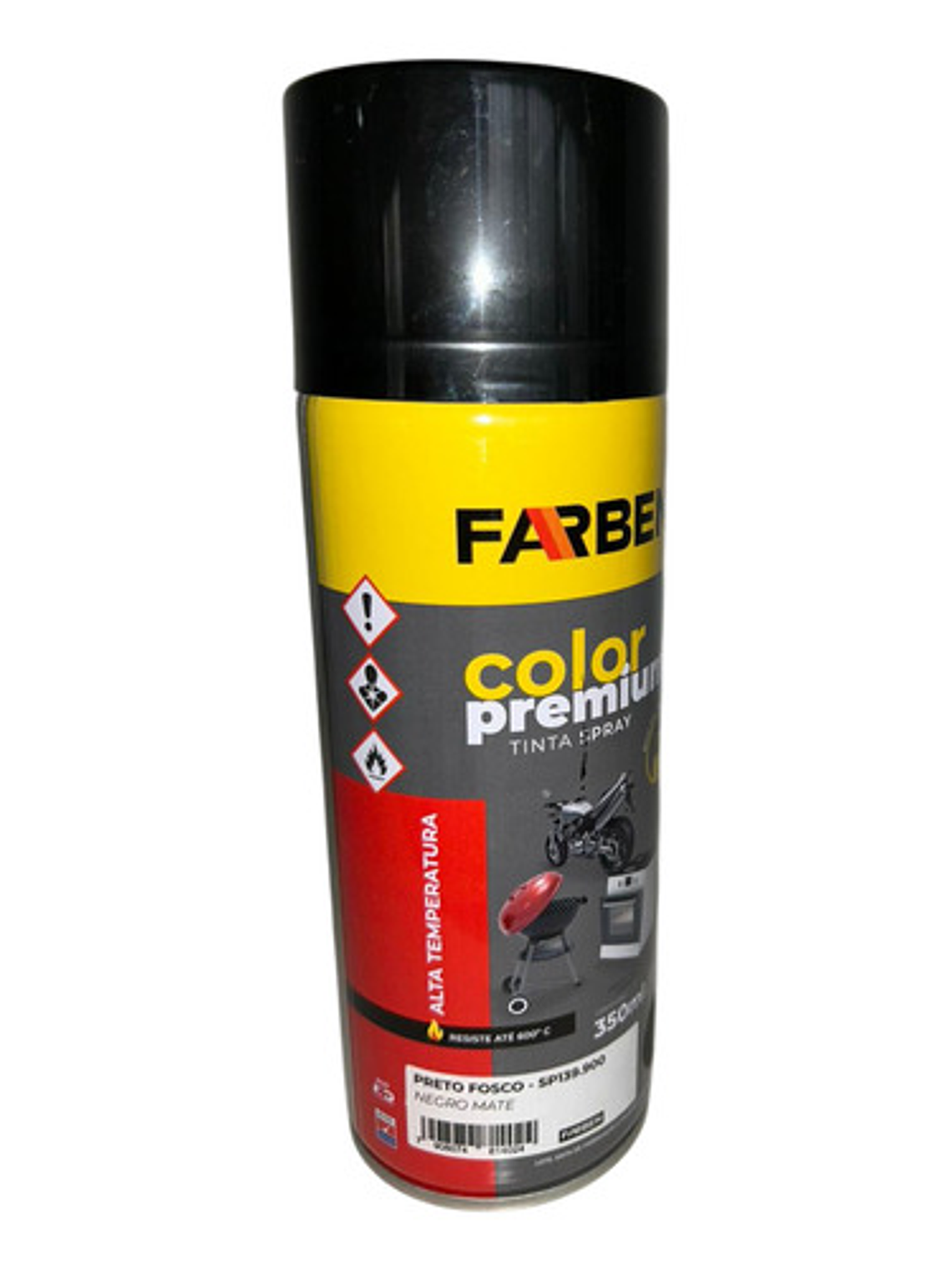 Pintura Spray Farben 350 Ml Negro Mate Para Alta Temperatura 6