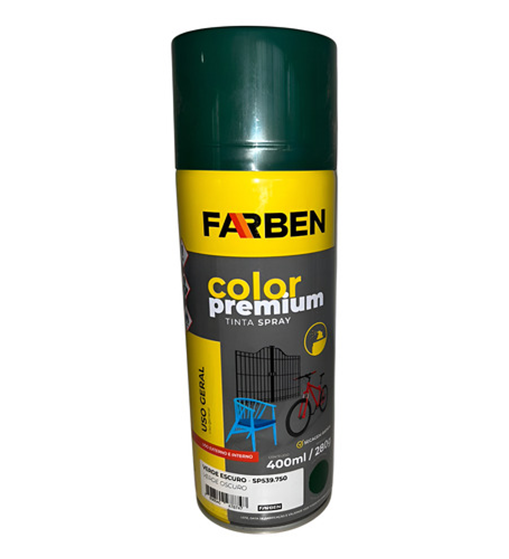 Pintura Spray Farben 400 Ml Verde Brillante Secado Rápido