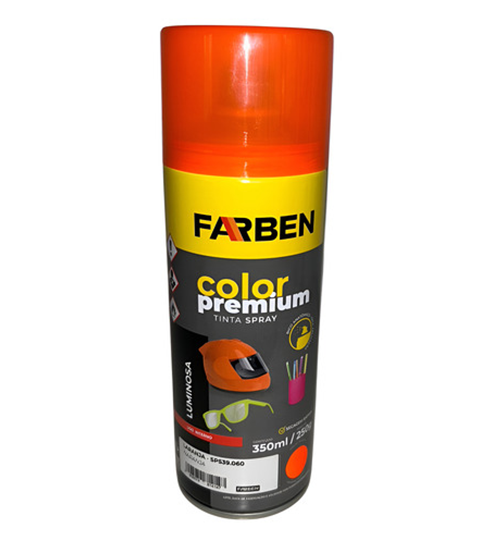 Pintura Spray Farben Premium 350 Ml Naranja Fluorescente