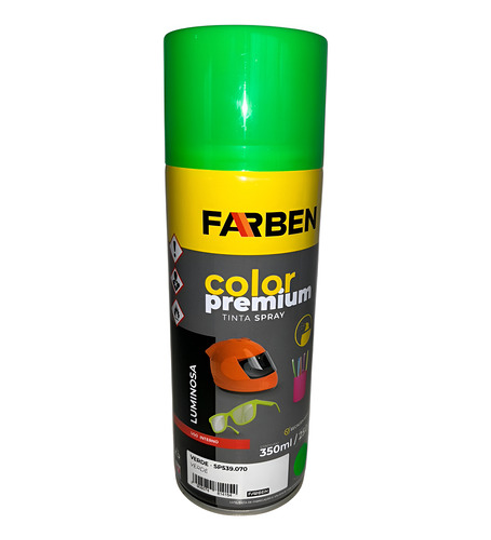 Pintura Spray Farben Premium 350 Ml Verde Fluorescente