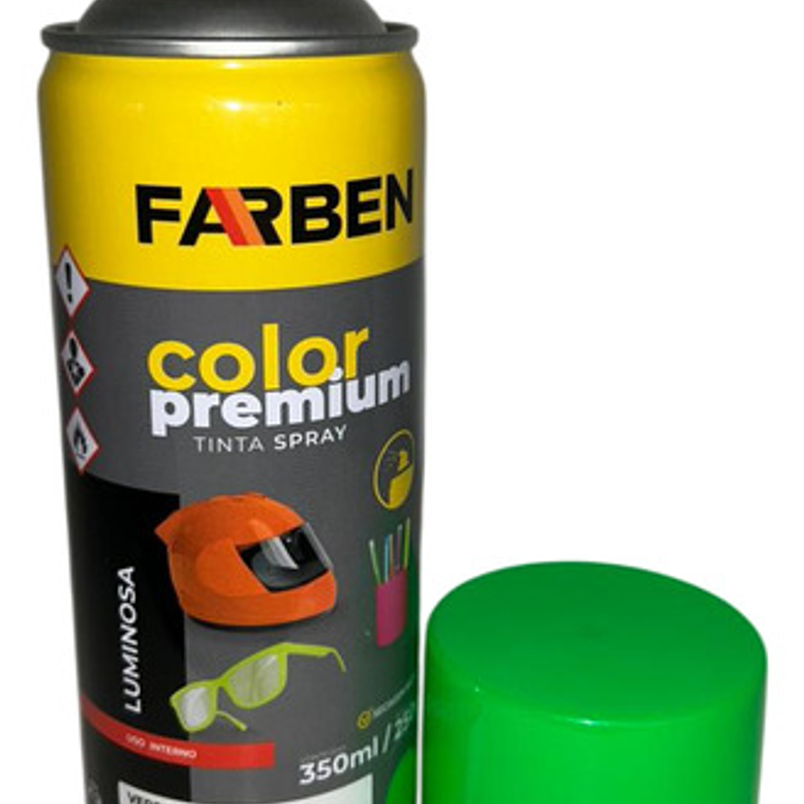 Pintura Spray Farben Premium 350 Ml Verde Fluorescente 2