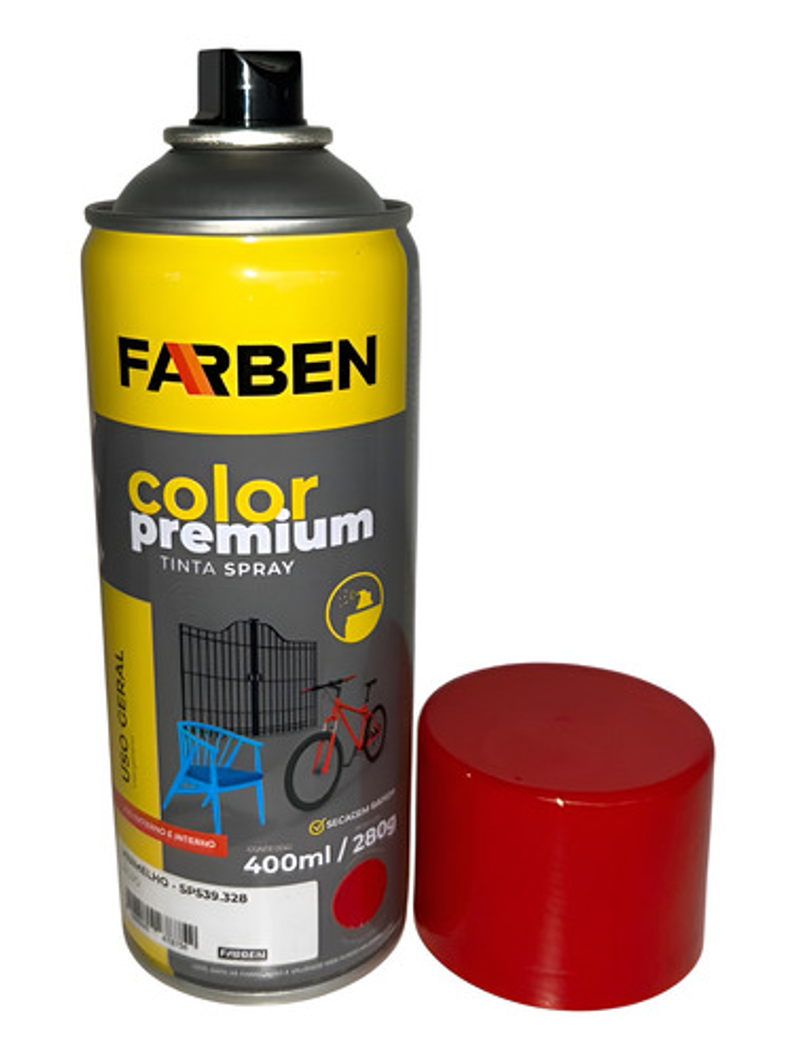 Pintura Spray Farben 400 Ml Rojo Brillante Secado Rápido 1