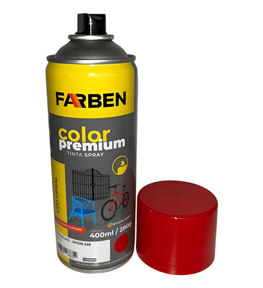 Pintura Spray Farben 400 Ml Rojo Brillante Secado Rápido