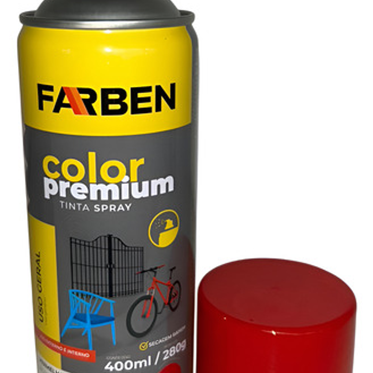 Pintura Spray Farben 400 Ml Rojo Brillante Secado Rápido 1