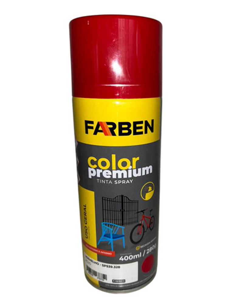 Pintura Spray Farben 400 Ml Rojo Brillante Secado Rápido 2