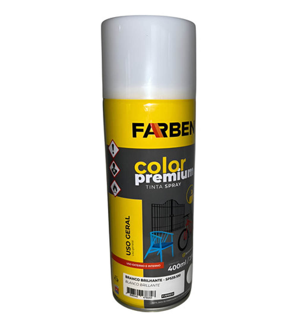 Pintura Spray Farben 400 Ml Blanco Brillante Secado Rápido