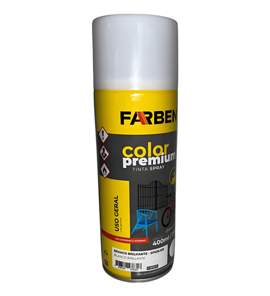 Pintura Spray Farben 400 Ml Blanco Brillante Secado Rápido