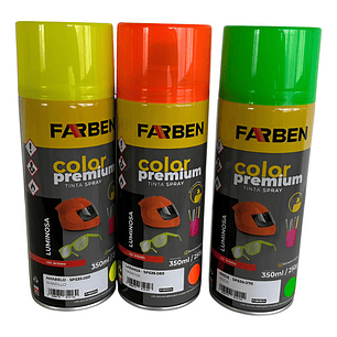 Pintura Spray Farben 350ml Verde Fluorescente Set 3 Unidades