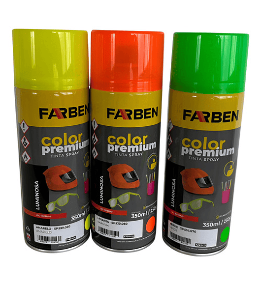 Pintura Spray Farben 350ml Verde Fluorescente Set 3 Unidades