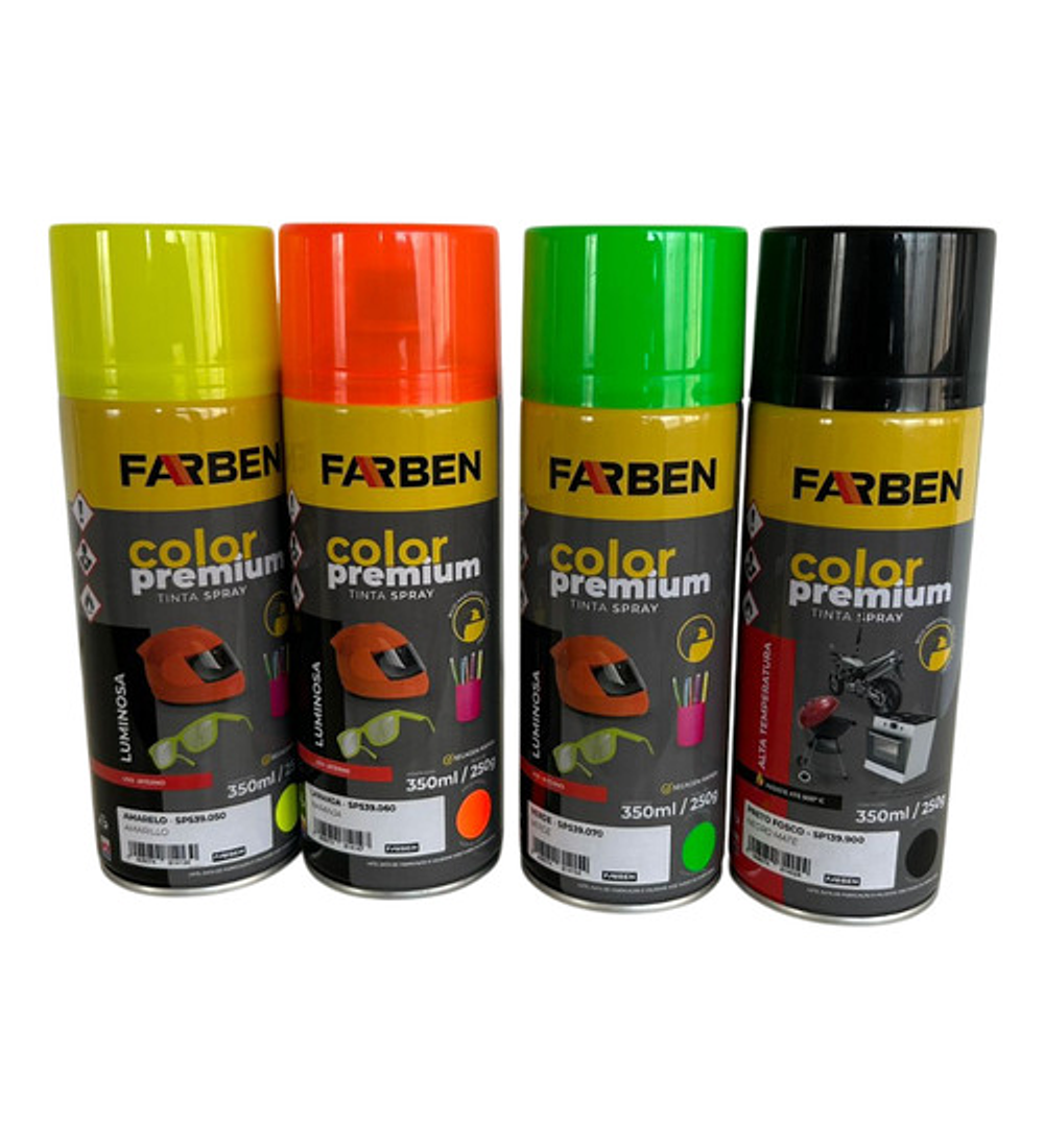 Pintura Spray Farben 350ml Verde Fluorescente Set 3 Unidades