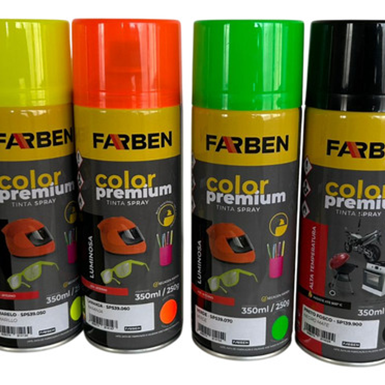 Pintura Spray Farben 350ml Verde Fluorescente Set 3 Unidades 2
