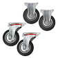 Rueda Carro 4 Pulgadas Set 4 Unid 130kg C/u Caucho. - Miniatura 1