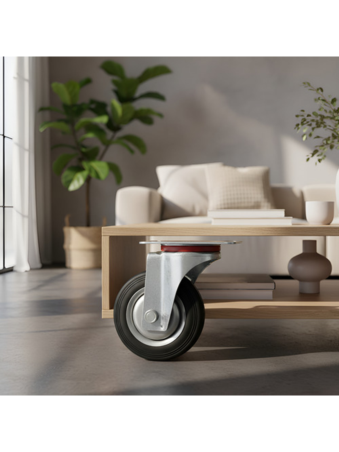 Rueda Carro 4 Pulgadas Set 4 Unid 130kg C/u Caucho. 2