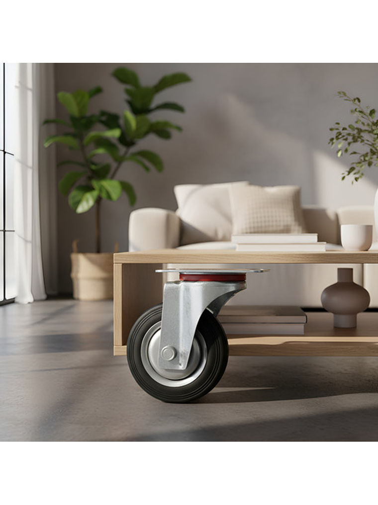 Rueda Carro 4 Pulgadas Set 4 Unid 130kg C/u Caucho. 2