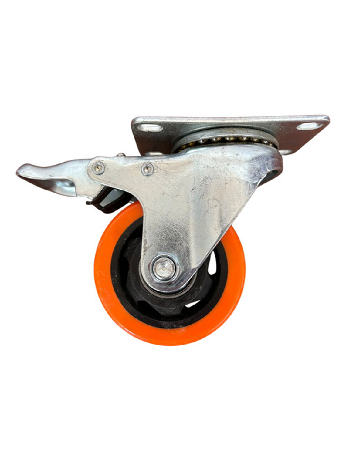 Rueda Carro 3 Pulgadas Set 4 Unid 100kg C/u Pvc. Con Freno 3