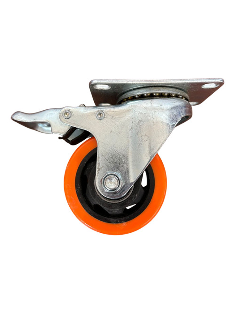 Rueda Carro 5 Pulgadas Set 4 Unid 130kg C/u Pvc. Con Freno 3