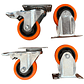 Rueda Carro 2,5 Pulgadas Set 4 Unid 65kg C/u Pvc. Con Freno - Miniatura 1