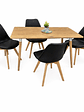 Comedor Con 4 Sillas Tulipa Negra  + Mesa Nordic 120x70 - Miniatura 1