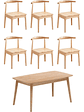 Mesa Con 6 Sillas Windsor Bistró Madera Natural 150x80 - Miniatura 1