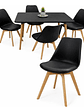 Comedor 4 Sillas Tulipa Negra + Mesa Nordic Negra 100x60 - Miniatura 2