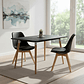 Comedor 4 Sillas Tulipa Negra + Mesa Nordic Negra 100x60 - Miniatura 3