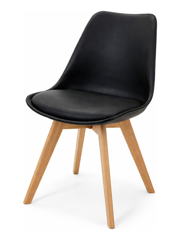 Comedor 4 Sillas Tulipa Negra + Mesa Nordic Negra 100x60 4