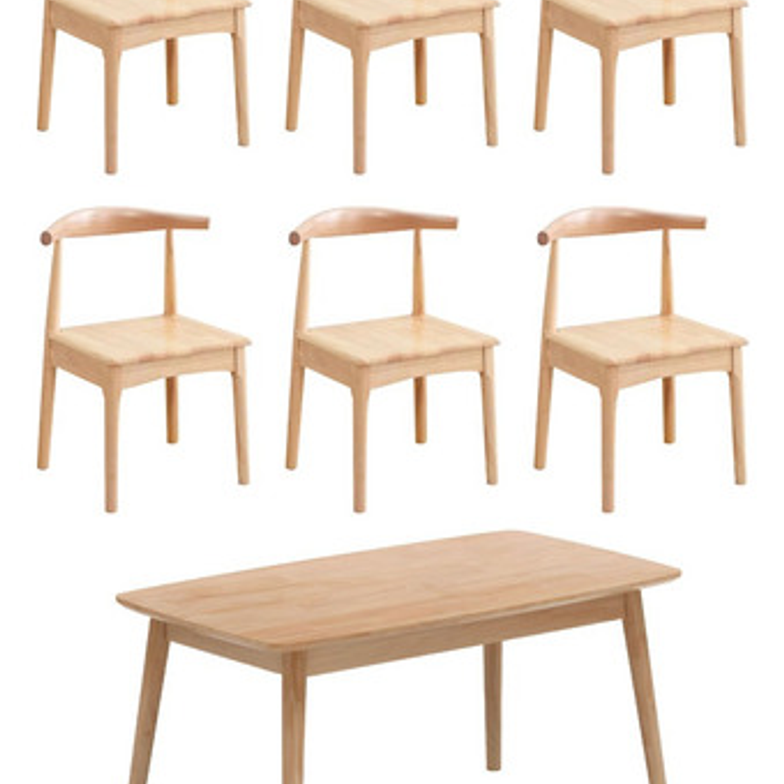 Mesa Con 6 Sillas Windsor Bistró Madera Natural 140x80 2