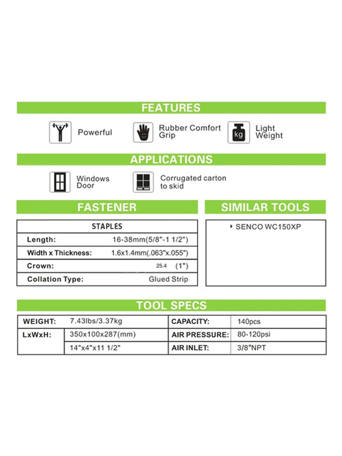 Pistola Corchetera Parrillera Neumática Meite Pw2538-l 3