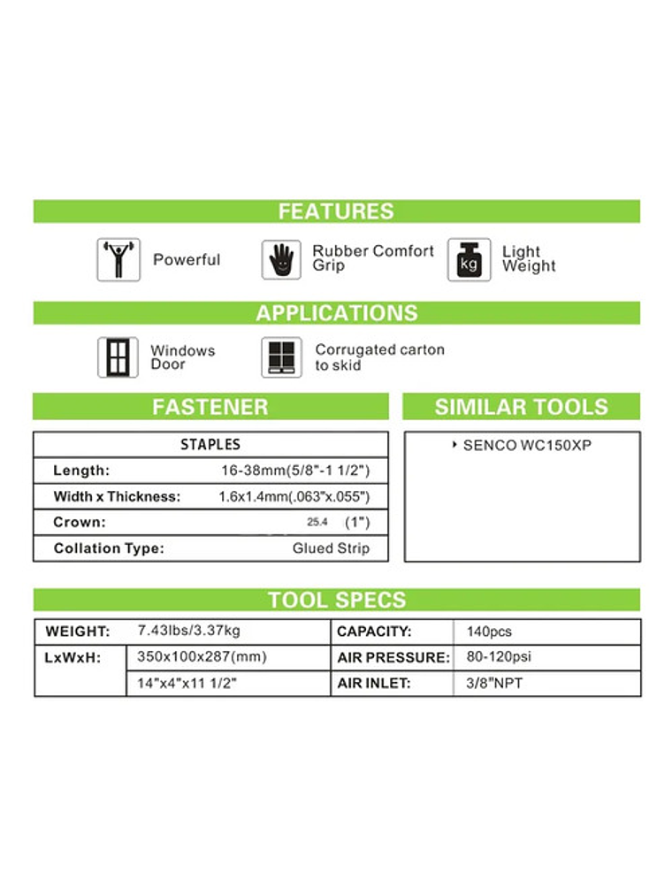 Pistola Corchetera Parrillera Neumática Meite Pw2538-l 3