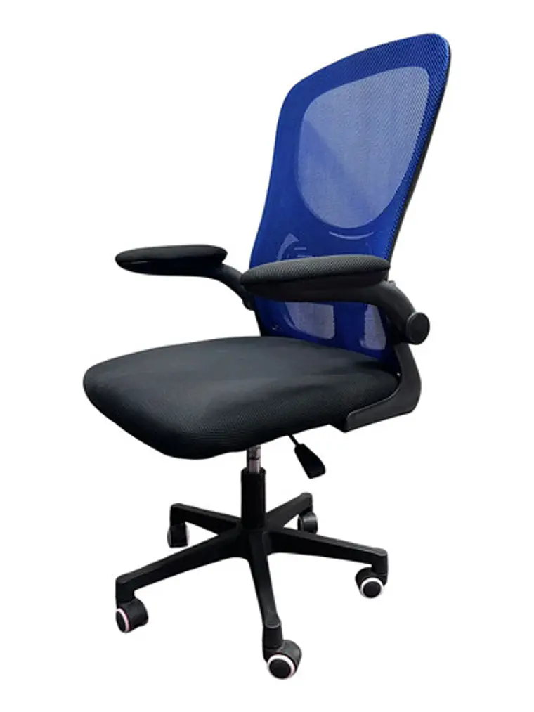Silla Escritorio Oficina Premium 2308-4 Azul Respaldo Alto 3