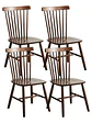 Silla Windsor De Madera Barniz Natural Set 4 Unidades Estructura De La Silla Marrón Liso Marrón Oscuro - Miniatura 1