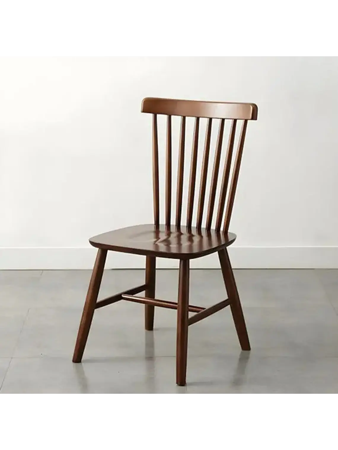 Silla Windsor De Madera Barniz Natural Set 4 Unidades Estructura De La Silla Marrón Liso Marrón Oscuro 2
