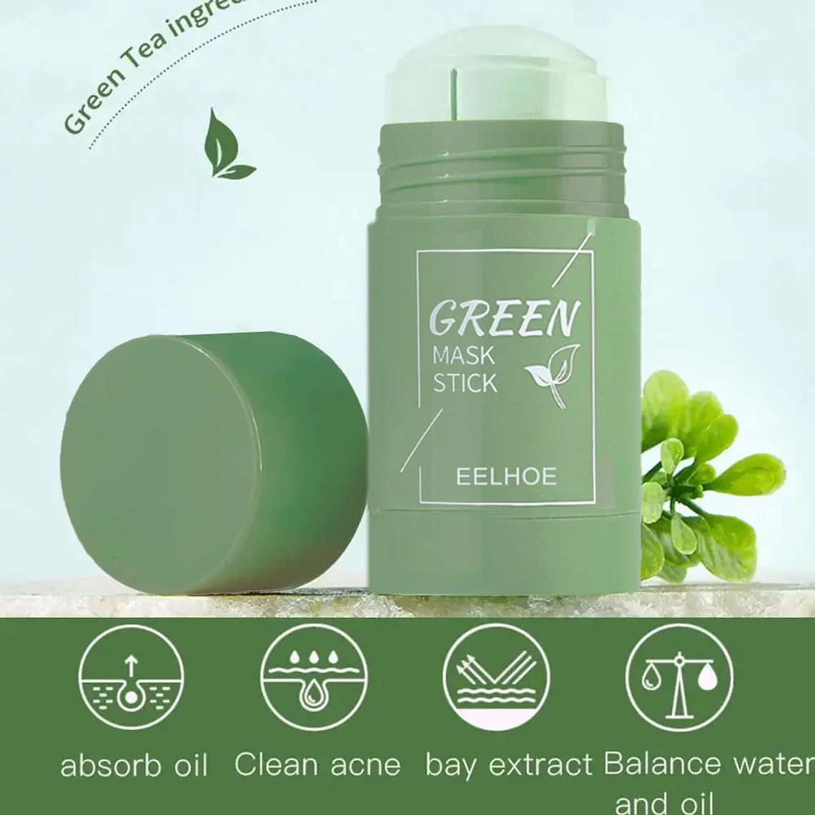  Mascarilla sólida de berenjena y té verde. Limpieza profunda. Control de grasa. Equilibrante 3