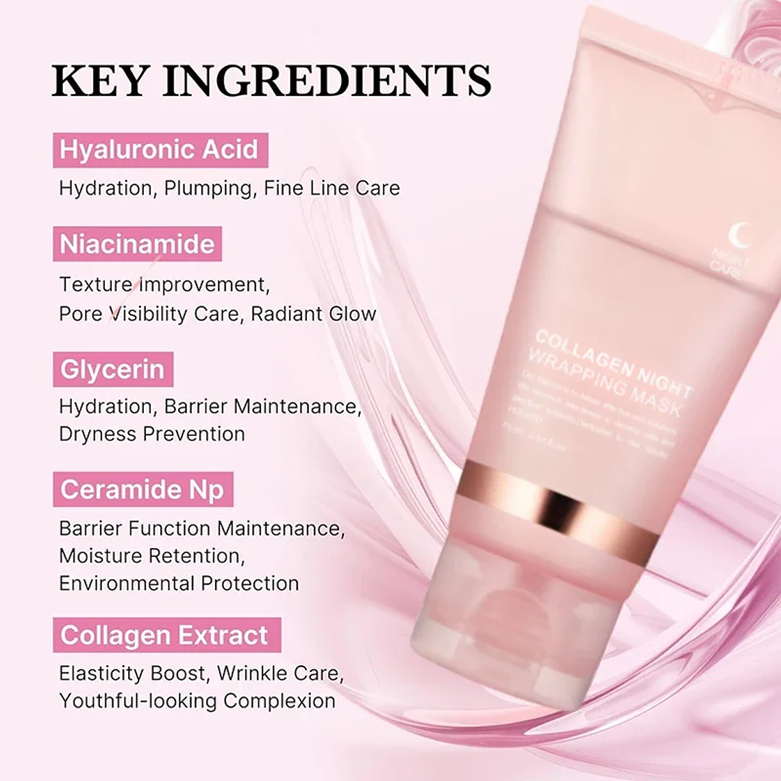 Mascarilla facial coreana de colágeno peel-off: elasticidad 15