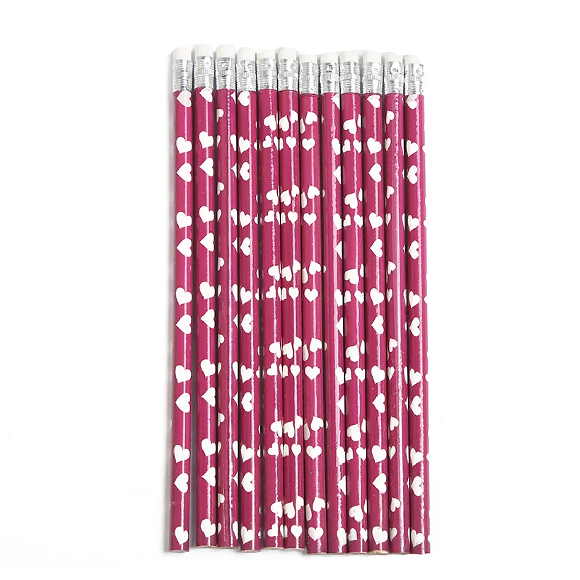 12 PCS Valentine's Day Love Pink Pencil With Eraser Pencil Sharpener Student Writing Stationery Pencil For Gifts 13