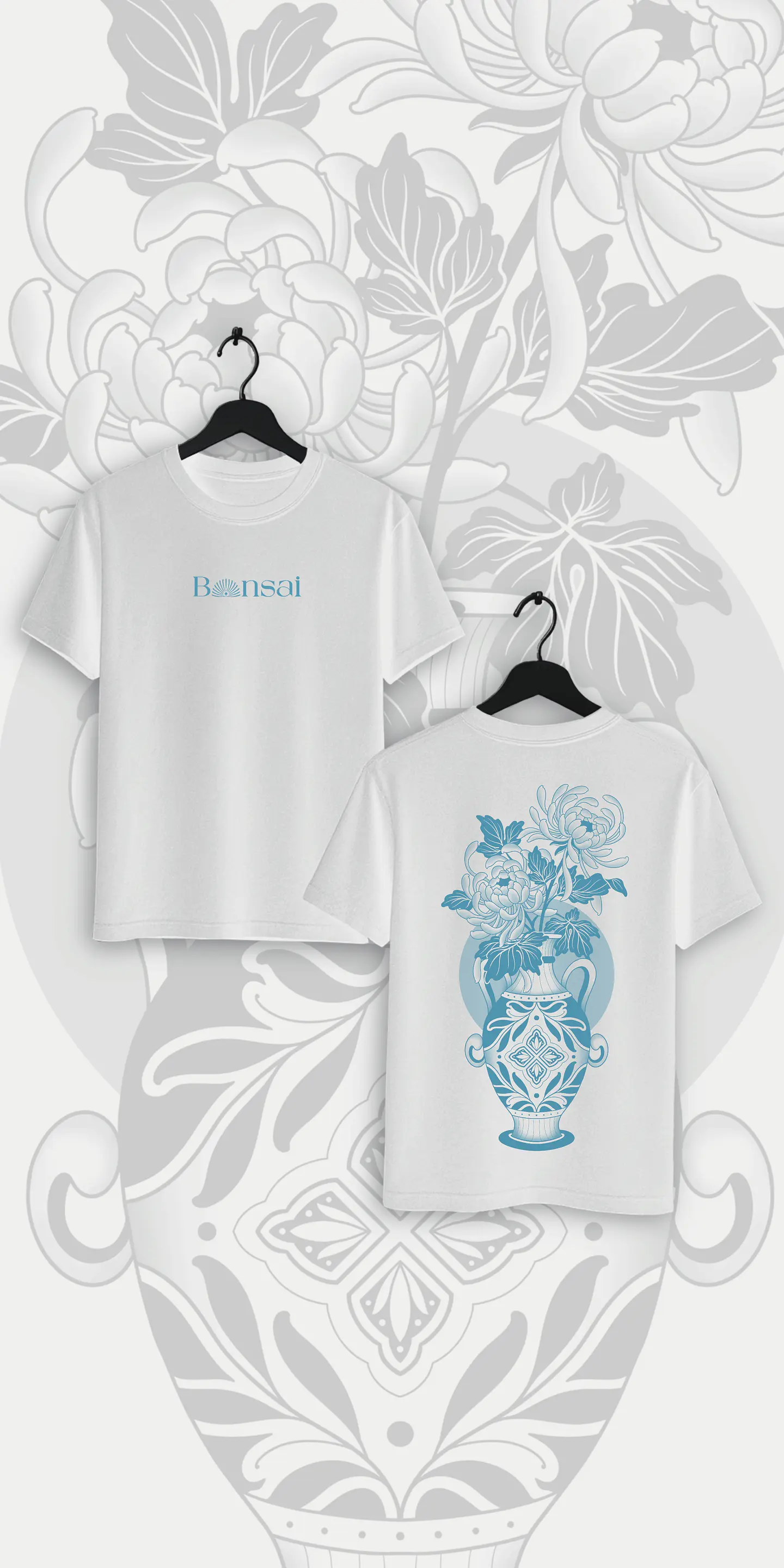 Polera JARRÓN CON CRISANTEMOS 5