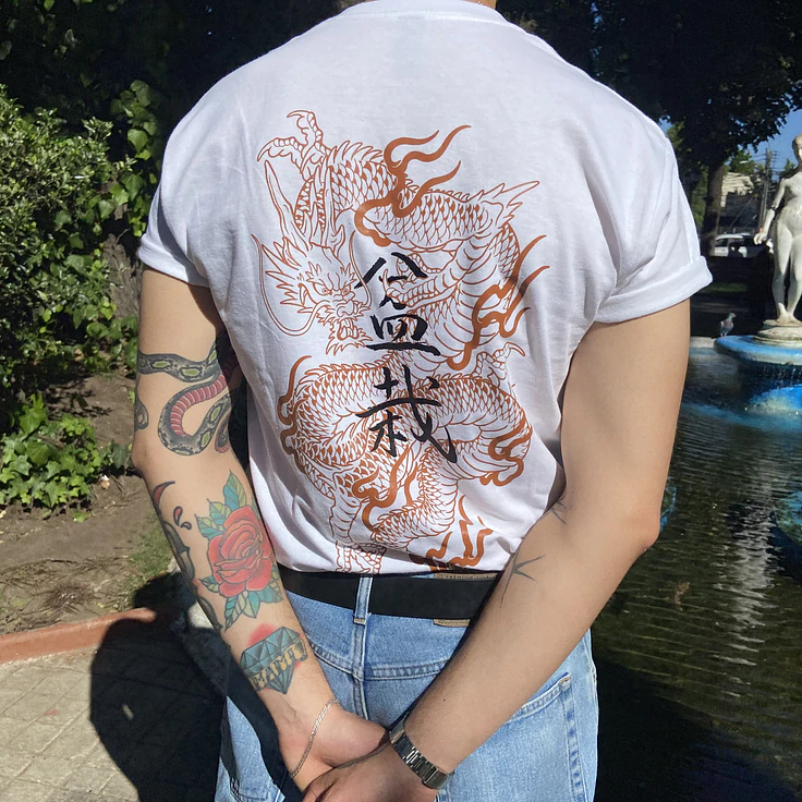 Polera WHITE DRAGON 