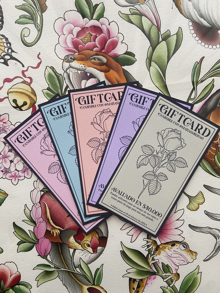 GIFTCARDS para Tatuajes  1