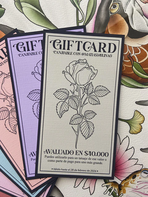 GIFTCARDS para Tatuajes 